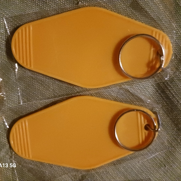 keychain Orange Yellow Label 5 pcs Motel Hotel Sublimation Blank - Picture 3 of 5